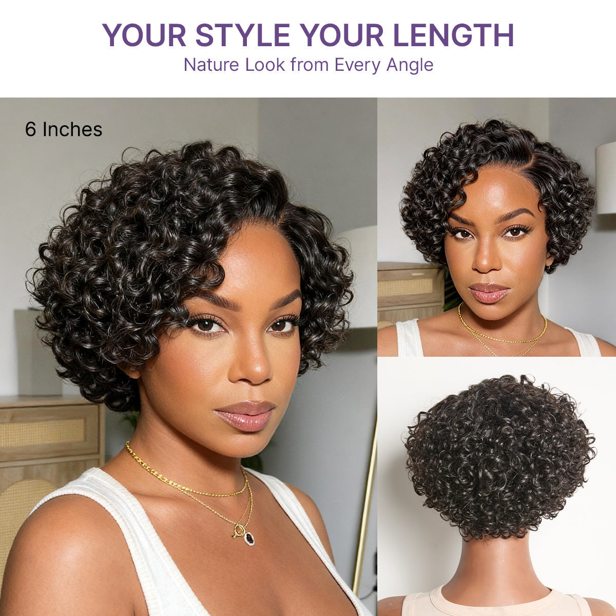 ✨Mature Bouncy Curl C-Part Glueless HD Lace Wig